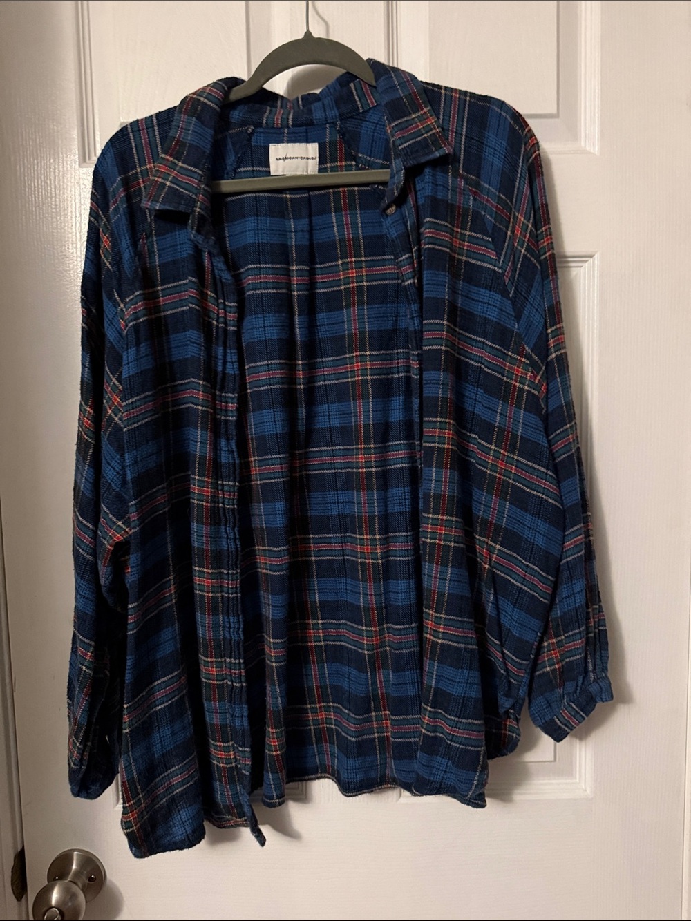 American Eagle Balloon Sleeve Button Down Flannel